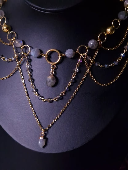 Labradorit-Collier „Eclipse“