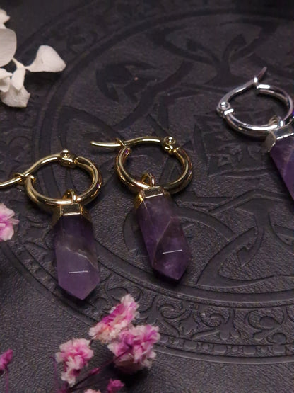 Creolen „Twilight Iris“ - Amethyst