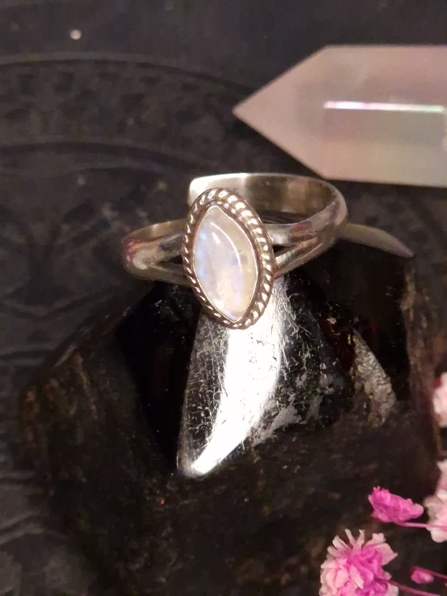 Regenbogenmondstein-Ring „Lunar Whisper“