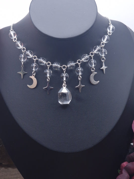 Bergkristall Kette Silber 'Universe'