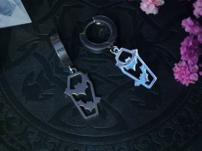 Bat Coffin Ohrringe silber