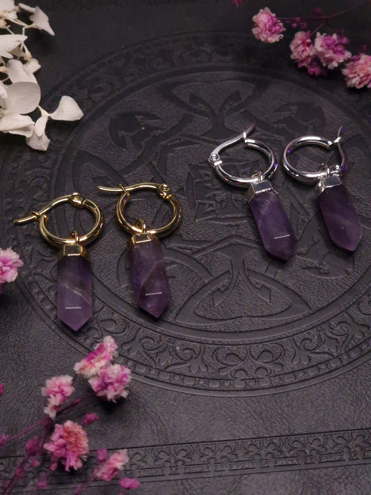 Creolen mit Amethyst
