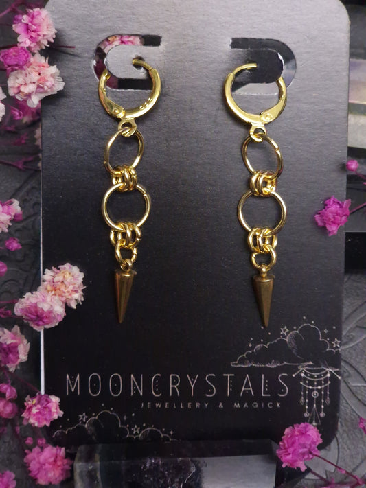 Chainmaille Spike Ohrringe gold