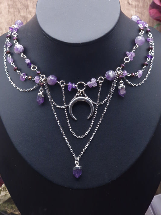 Amethyst Collier Halbmond 'Queen'