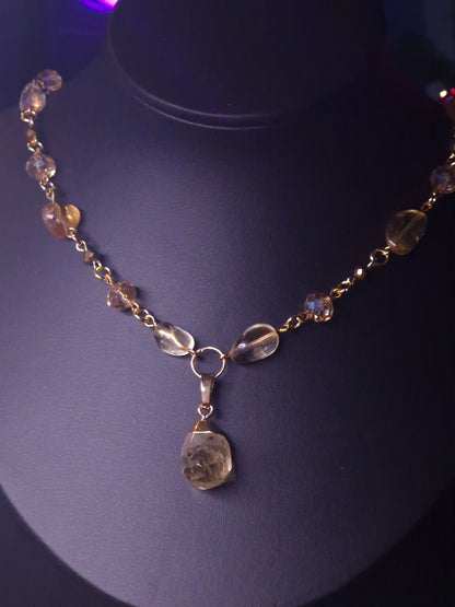 Citrin Kette gold 'Poisy'