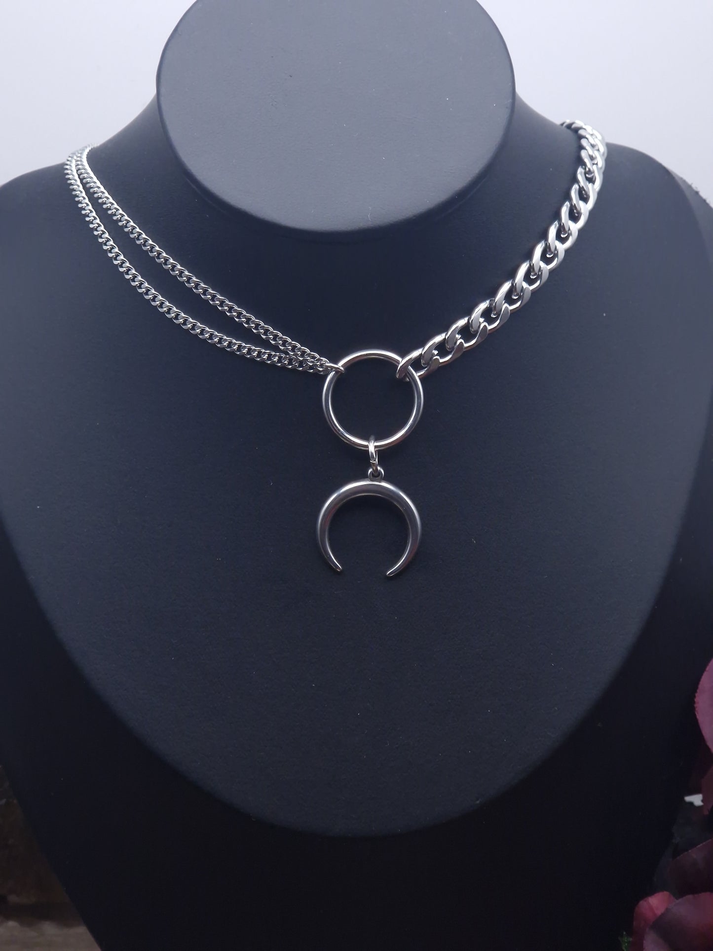 Double Chain Crescent Choker