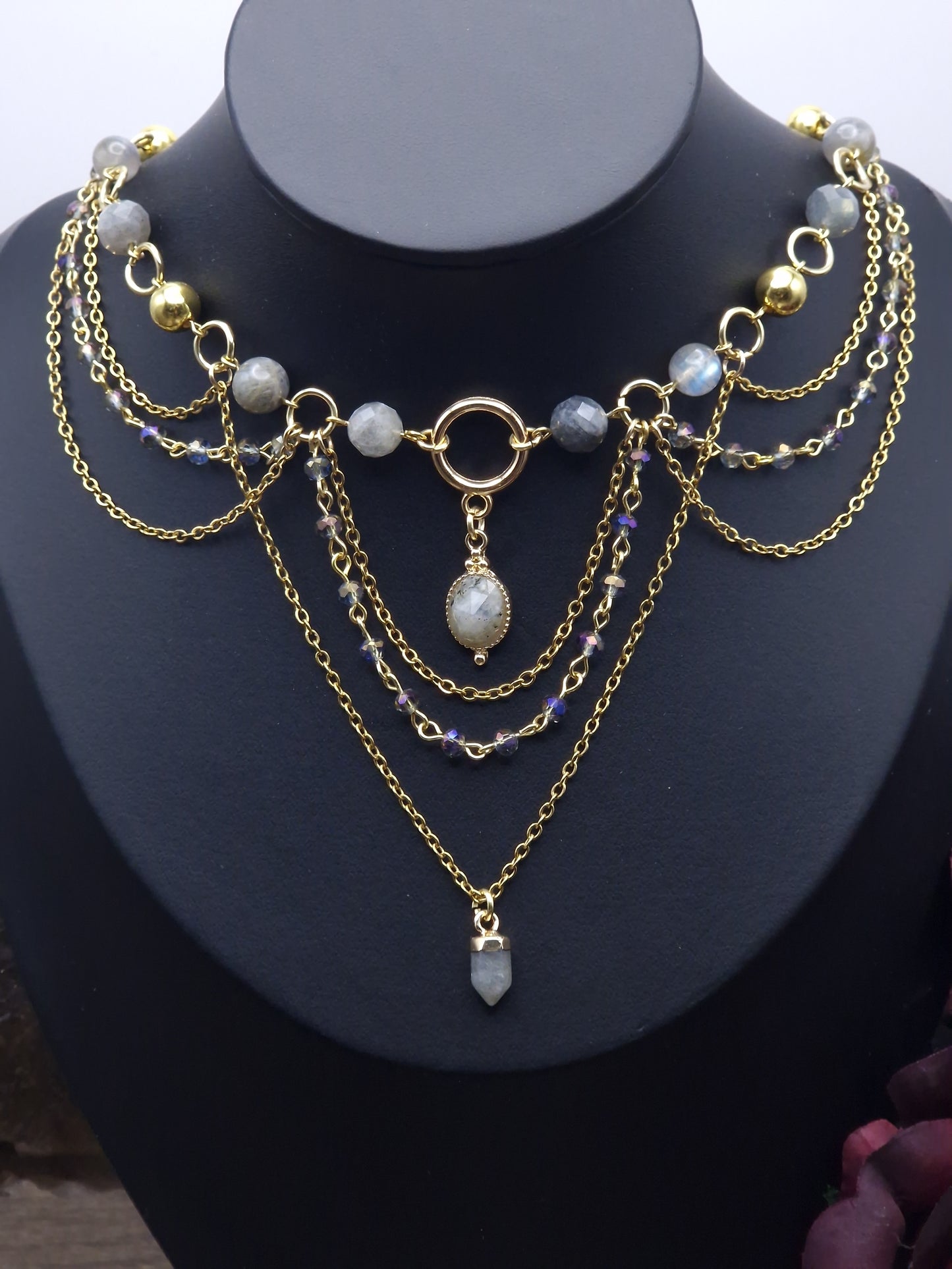 Labradorit-Collier „Eclipse“