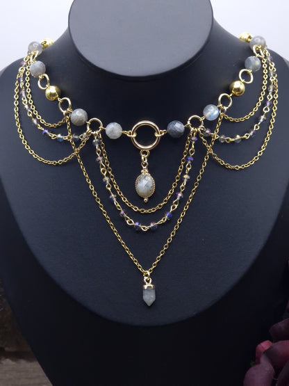 Labradorit-Collier „Eclipse“