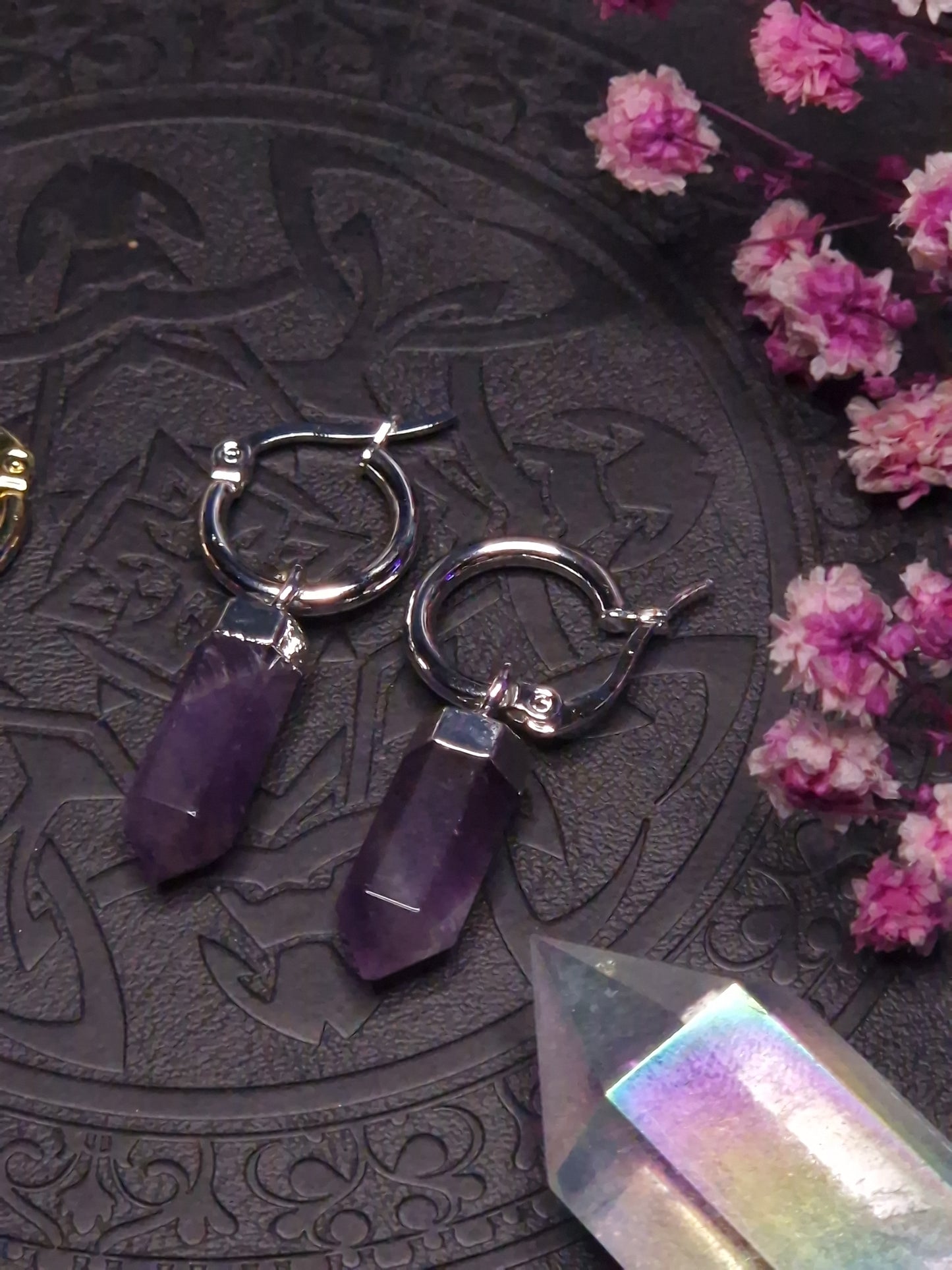 Creolen „Twilight Iris“ - Amethyst