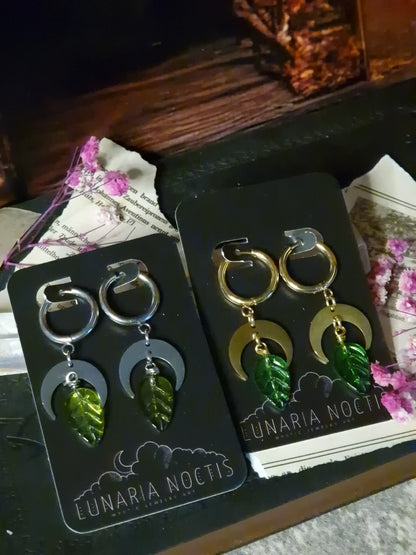 Ohrringe Mondblatt – Waldflüstern