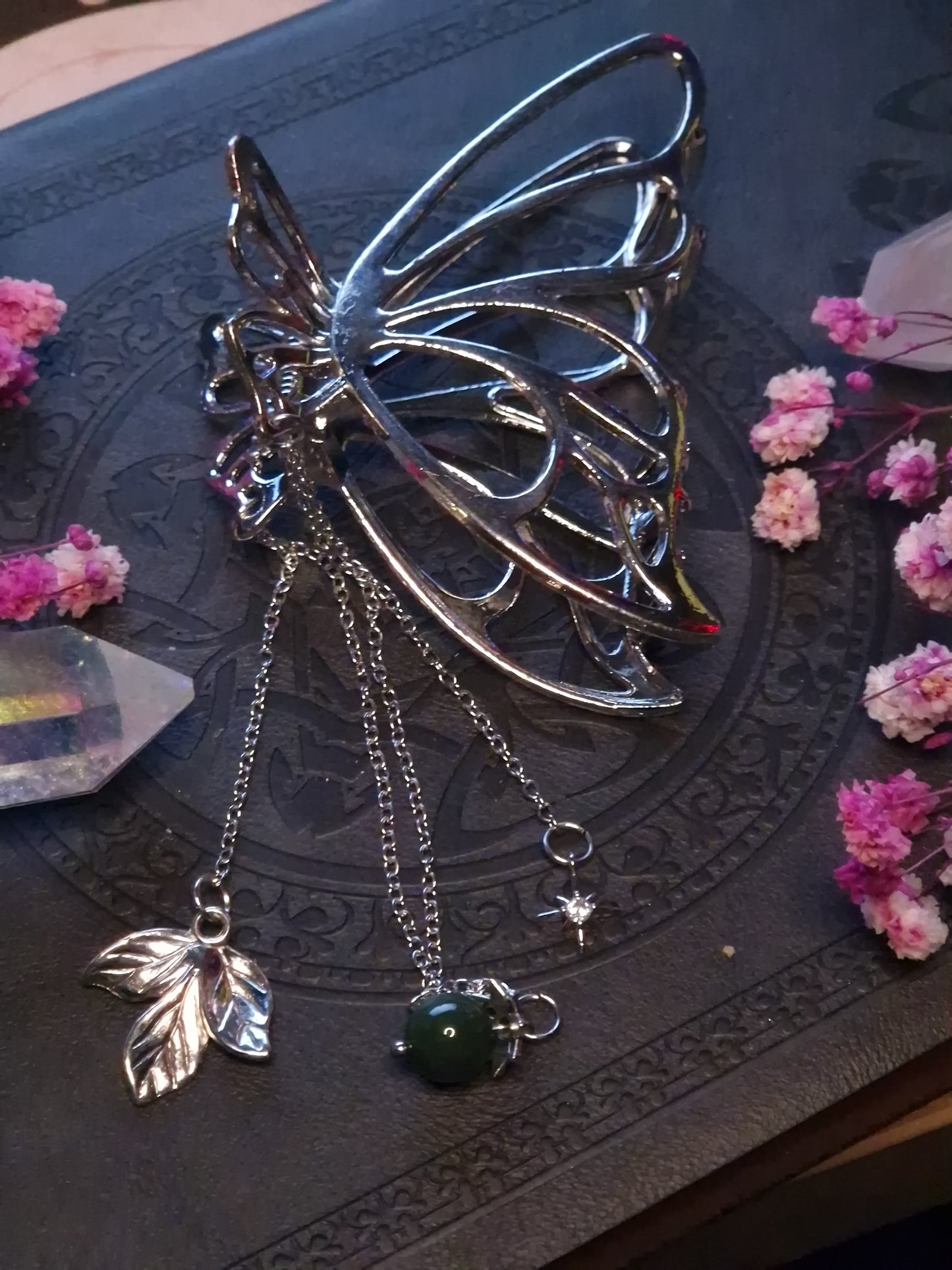 Schmetterling Haarspange silber