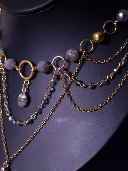 Labradorit-Collier „Eclipse“