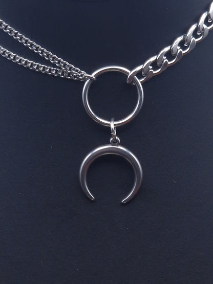 Double Chain Crescent Choker