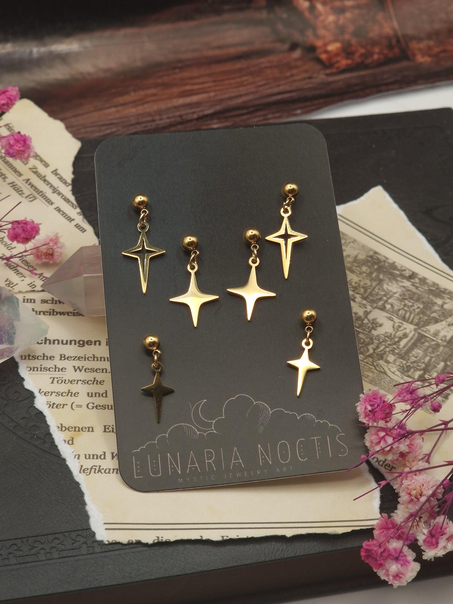 Celestial Studs – 3er Set Sternchen Ohrstecker