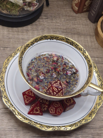 Crimson Bloom – Dice Tray Teacup