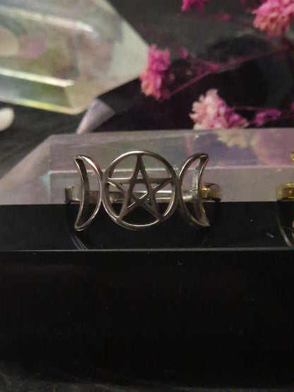 Triplemoon Edelstahl Ring I gold & silber