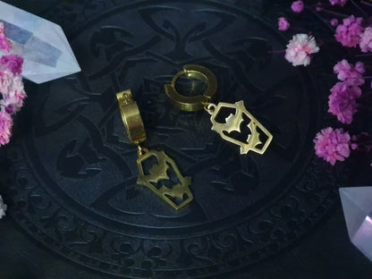 Bat Coffin Ohrringe gold