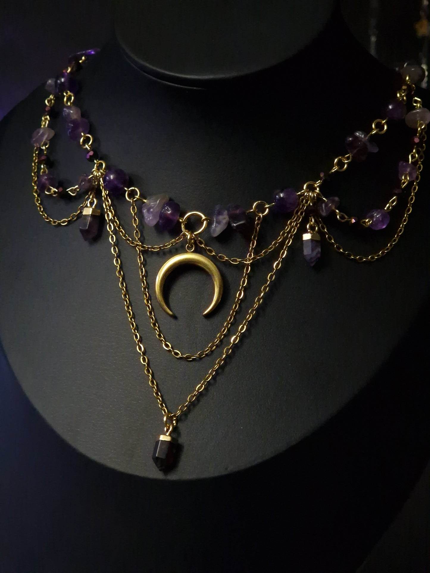 Amethyst Collier Halbmond 'Queen' gold