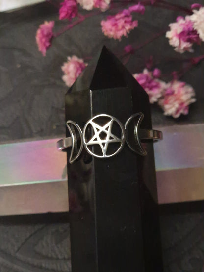Triplemoon Edelstahl Ring I gold & silber