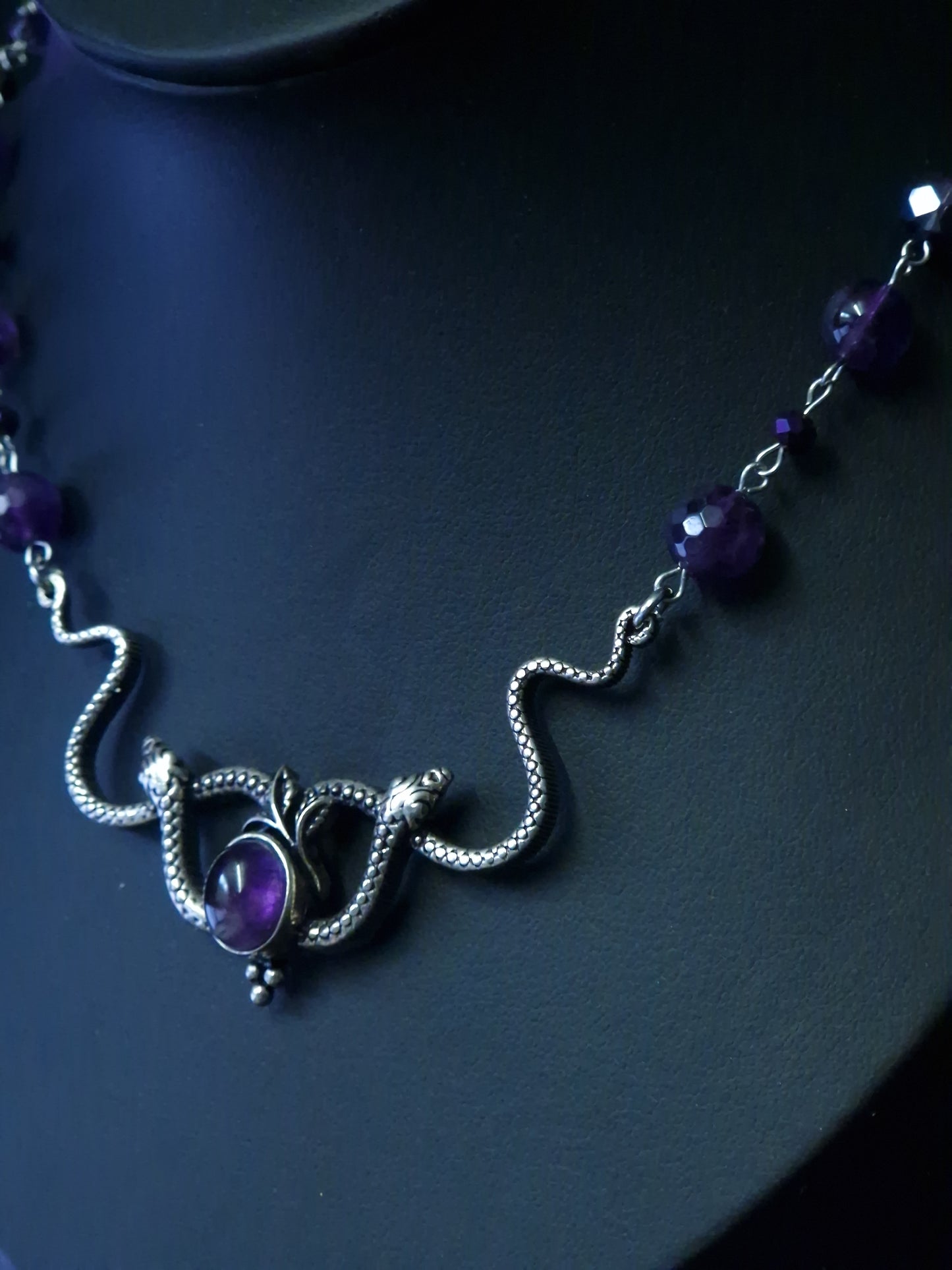 Amethyst Schlangen Kette Silber