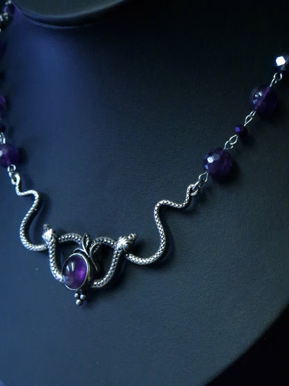 Amethyst Schlangen Kette Silber