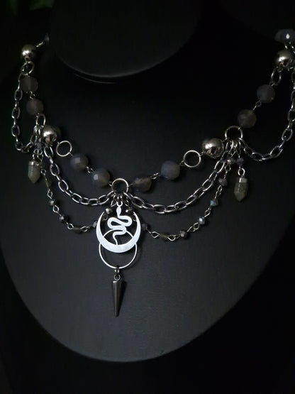 Achat Kette mit Schlange